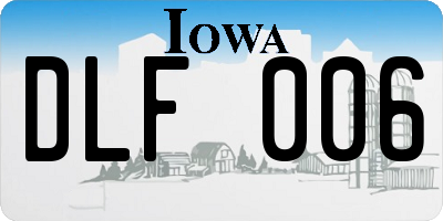IA license plate DLF006
