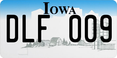 IA license plate DLF009