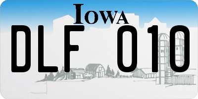 IA license plate DLF010