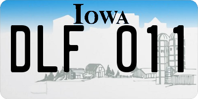 IA license plate DLF011