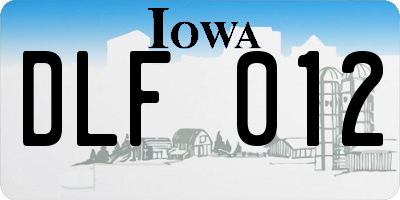 IA license plate DLF012