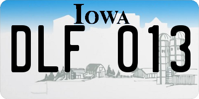 IA license plate DLF013