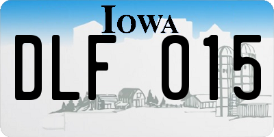 IA license plate DLF015