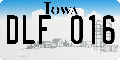 IA license plate DLF016
