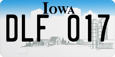 IA license plate DLF017