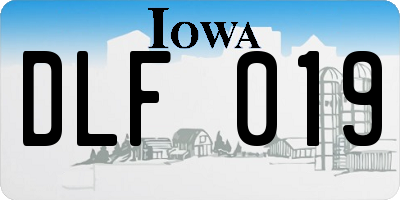 IA license plate DLF019