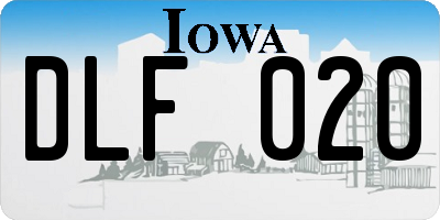 IA license plate DLF020