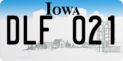IA license plate DLF021