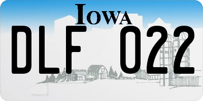 IA license plate DLF022