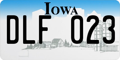IA license plate DLF023