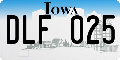 IA license plate DLF025