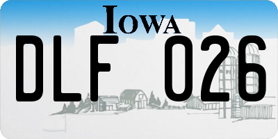IA license plate DLF026