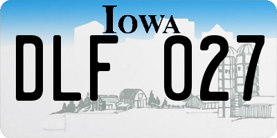 IA license plate DLF027