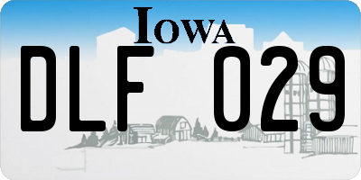 IA license plate DLF029