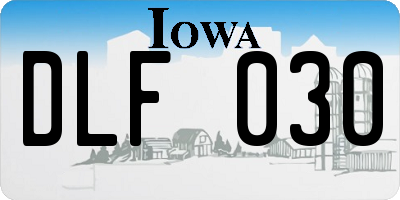 IA license plate DLF030