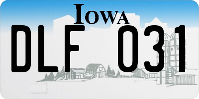 IA license plate DLF031