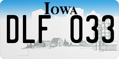 IA license plate DLF033