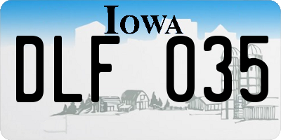 IA license plate DLF035