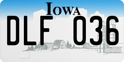 IA license plate DLF036