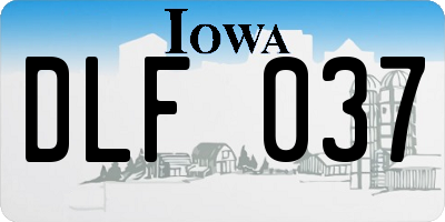 IA license plate DLF037