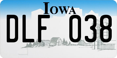 IA license plate DLF038