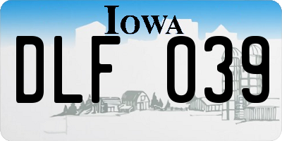 IA license plate DLF039