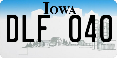 IA license plate DLF040