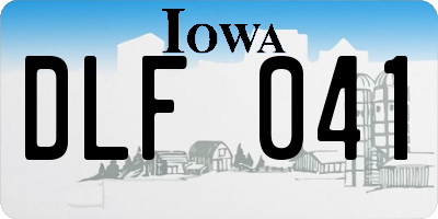 IA license plate DLF041