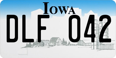 IA license plate DLF042