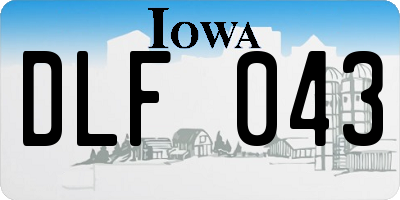 IA license plate DLF043
