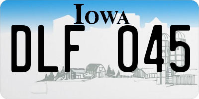 IA license plate DLF045