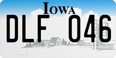 IA license plate DLF046