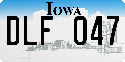 IA license plate DLF047