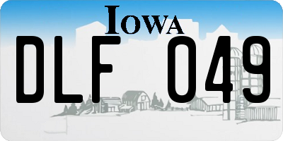 IA license plate DLF049