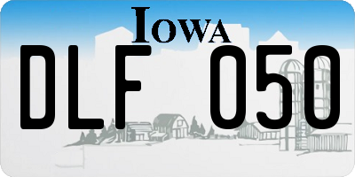 IA license plate DLF050