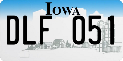 IA license plate DLF051