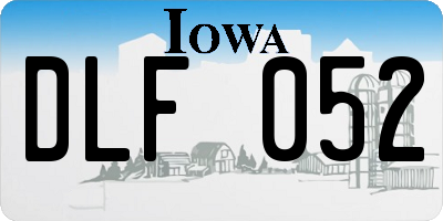IA license plate DLF052