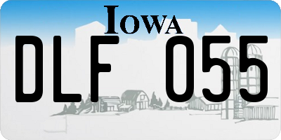IA license plate DLF055