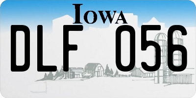 IA license plate DLF056