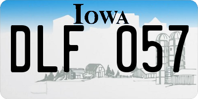 IA license plate DLF057