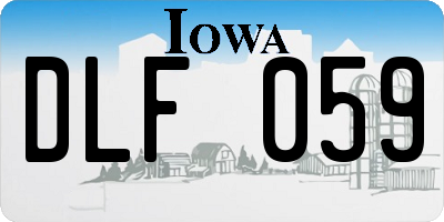 IA license plate DLF059
