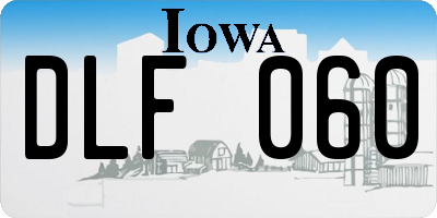 IA license plate DLF060