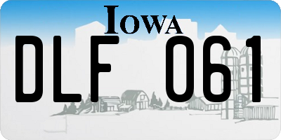 IA license plate DLF061