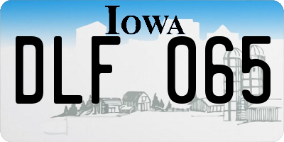 IA license plate DLF065