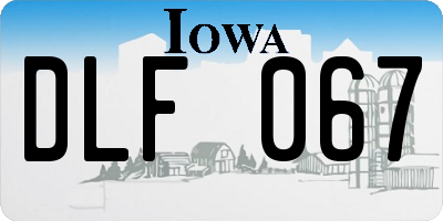 IA license plate DLF067