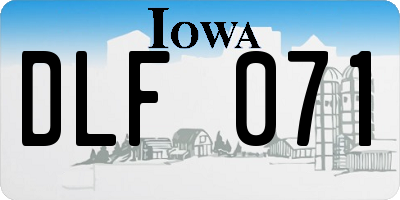 IA license plate DLF071