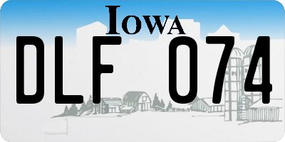 IA license plate DLF074