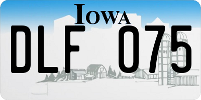 IA license plate DLF075