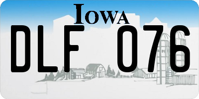 IA license plate DLF076