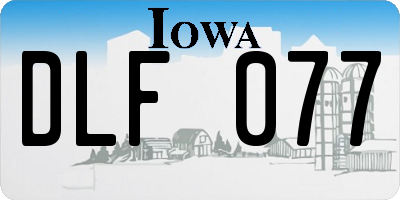 IA license plate DLF077